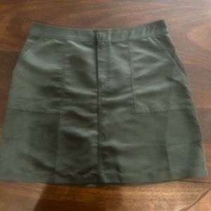 JCREW green suede skirt